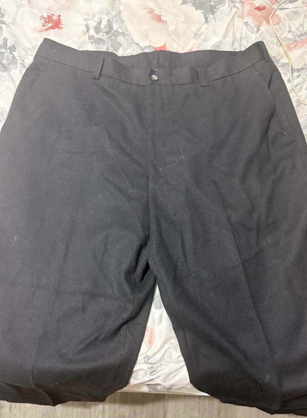 Balmain Paris Men's Black Dress Slacks with Side Adjuster Tabs